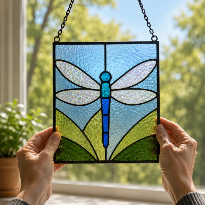 Dragonfly stained glass design — Copper Foil Level 2 option